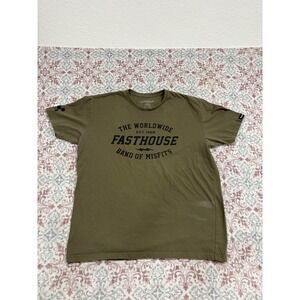 Fasthouse Mens Worldwide Band of Misfits Graphic T-Shirt Olive Green 2XL Motocro